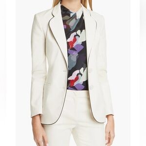 Giorgio Armani Emporio Armani Piped Stretch Cotton Blend Jacket Blazer